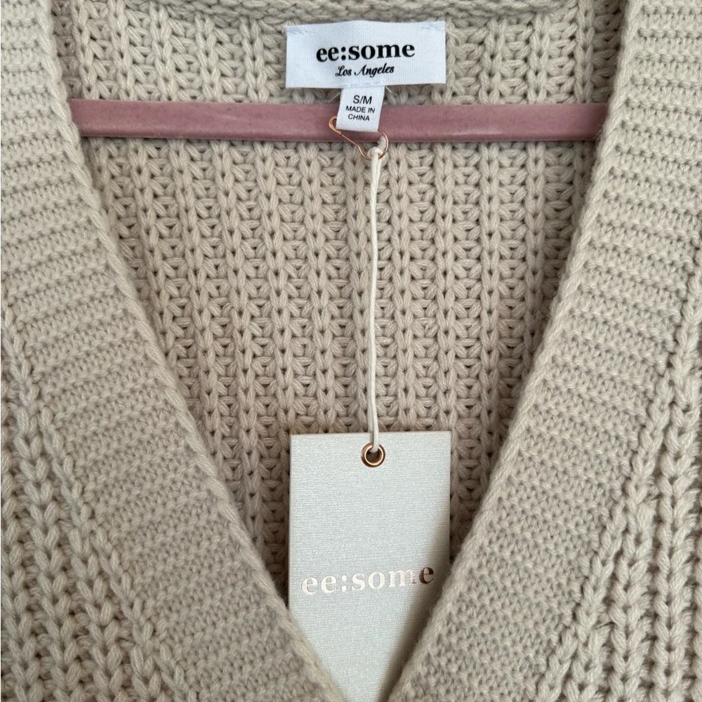 Eesome Beige Knit Cardigan - Picture 3 of 3